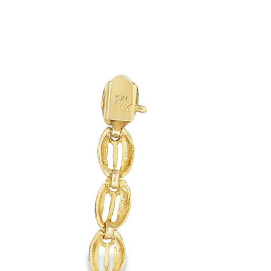 14kt yellow solid gold vintage bracelet fancy link