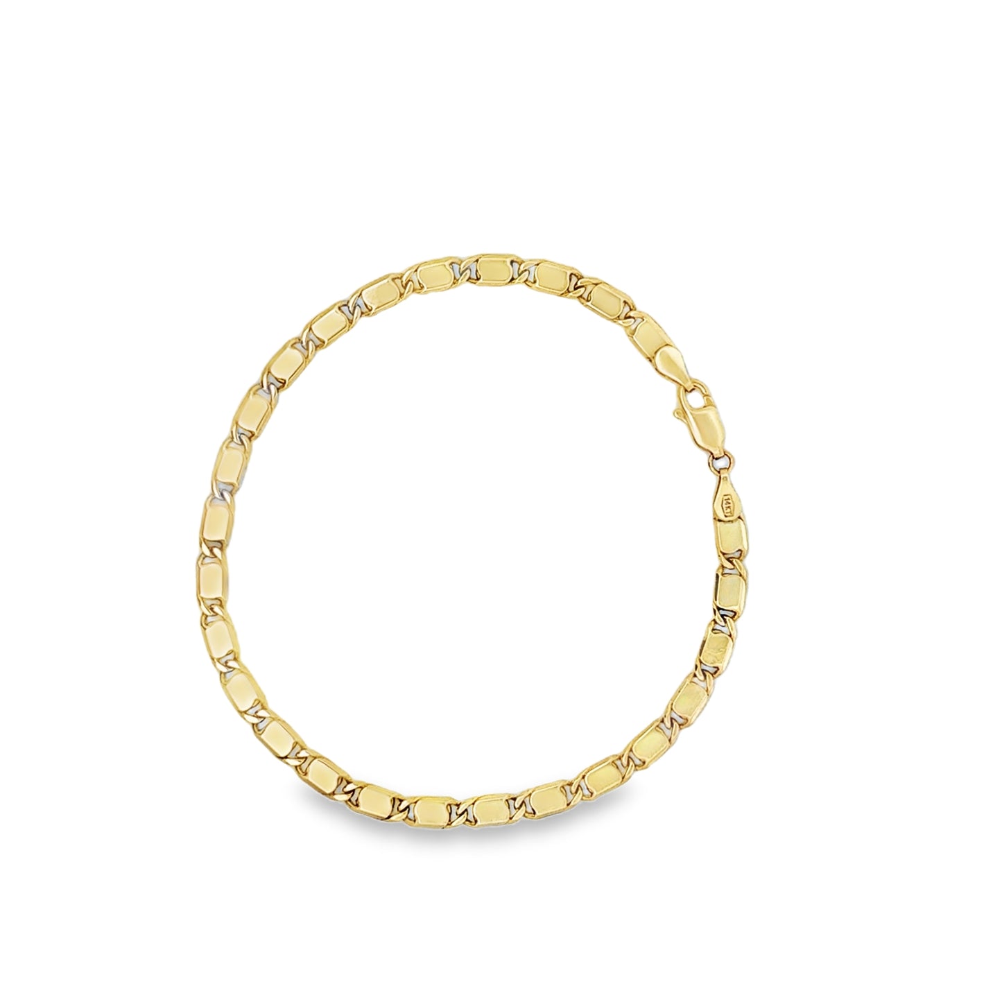 14kt yellow gold flat link bracelet solid gold