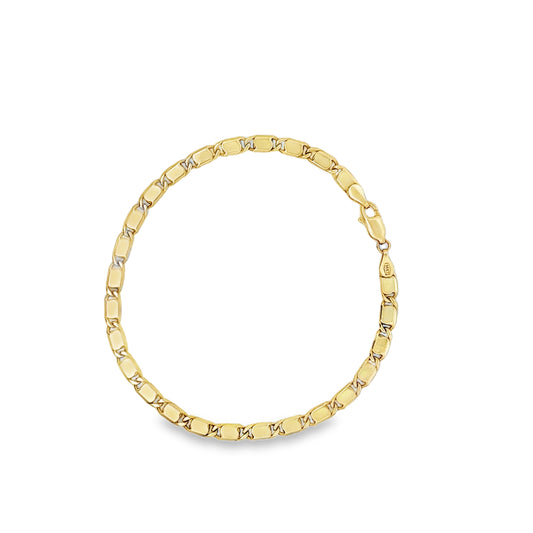 14kt yellow gold flat link bracelet solid gold