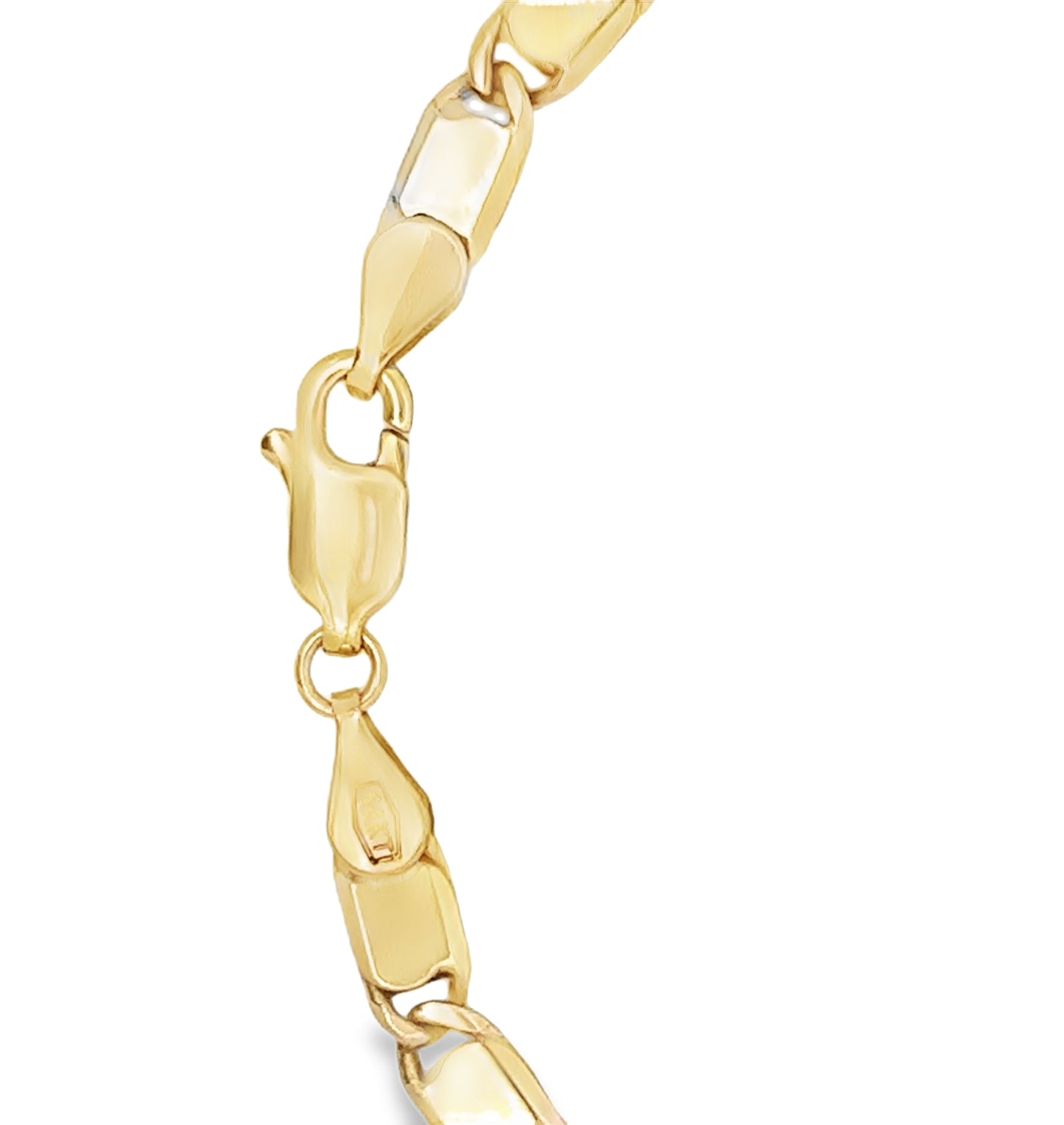 14kt yellow gold flat link bracelet solid gold