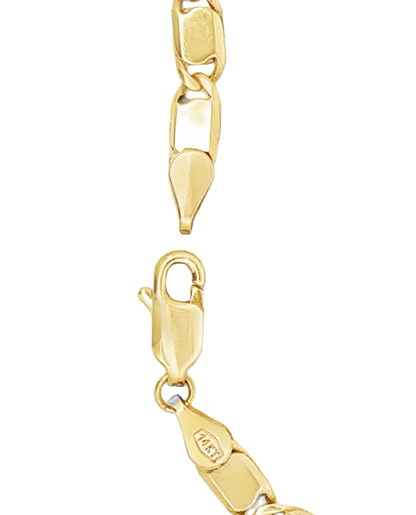 14kt yellow gold flat link bracelet solid gold