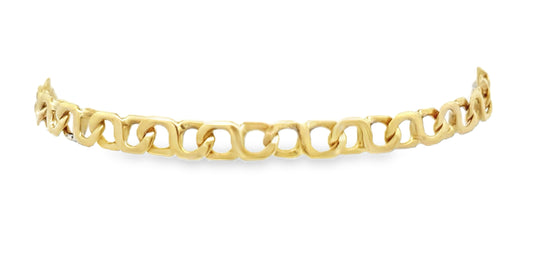 14kt yellow solid gold fancy link  vintage bracelet