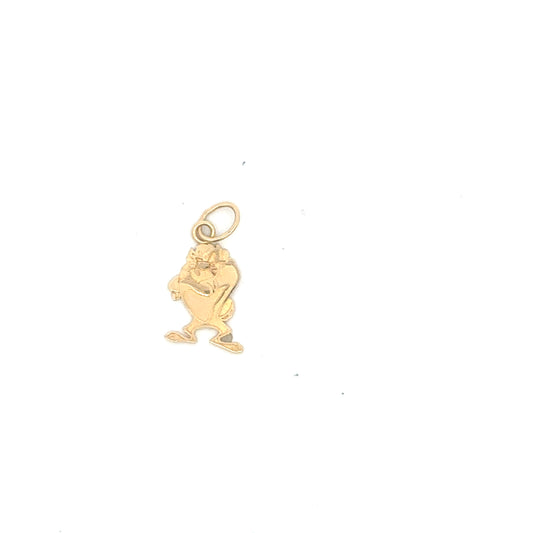 14kt yellow solid gold Tasmanian devil charm  vintage