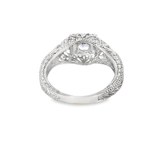 14kt white solid gold ring tanzinite