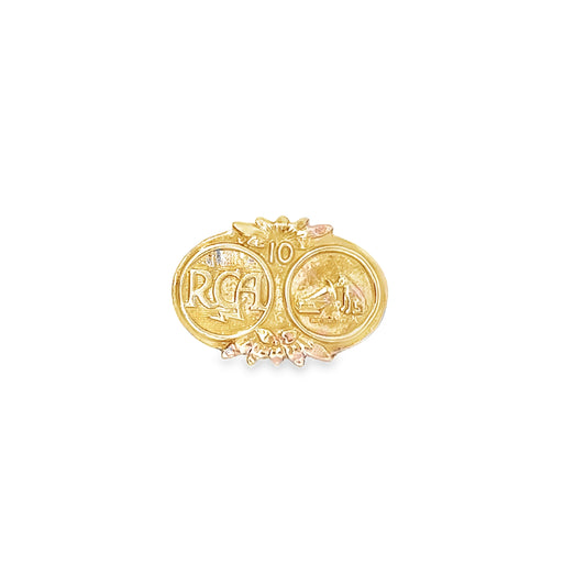 14kt yellow solid gold pin RCA