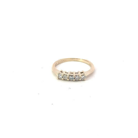14kt yellow solid gold diamond ring