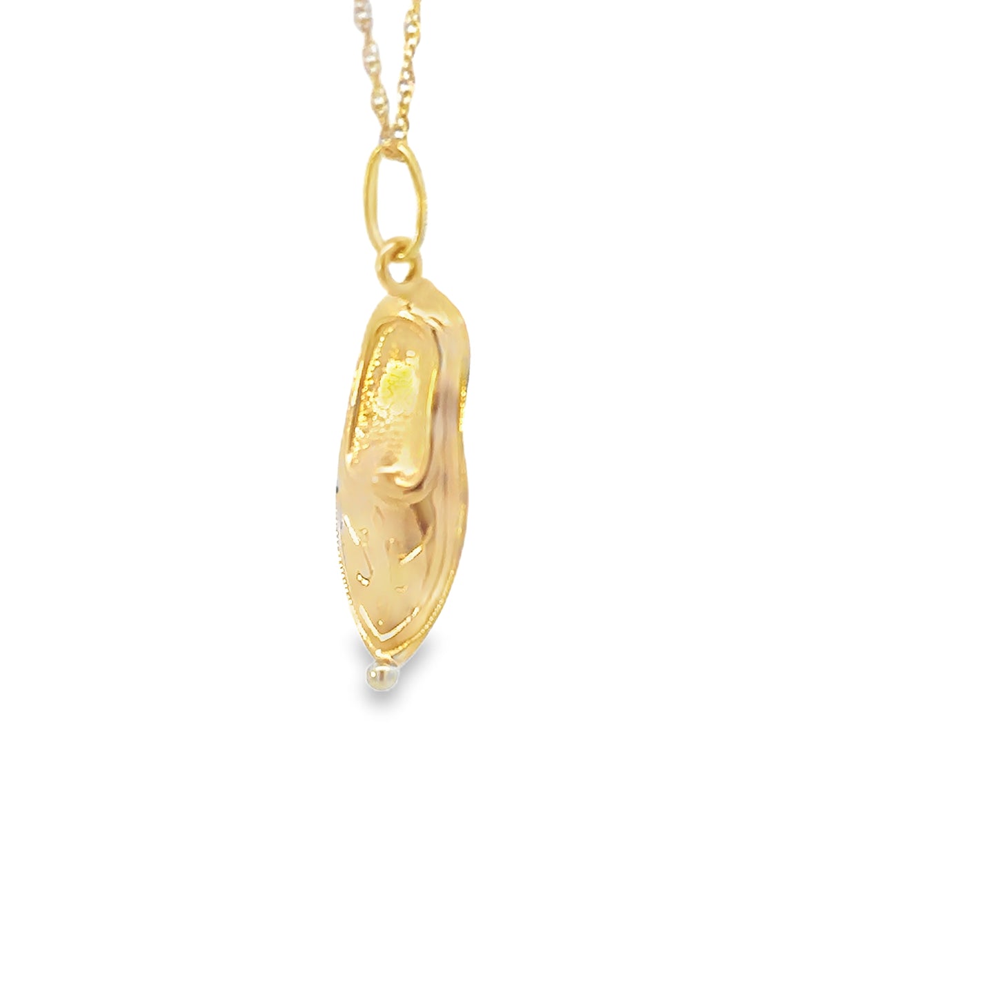 14kt yellow solid gold vintage slipper shoe charm