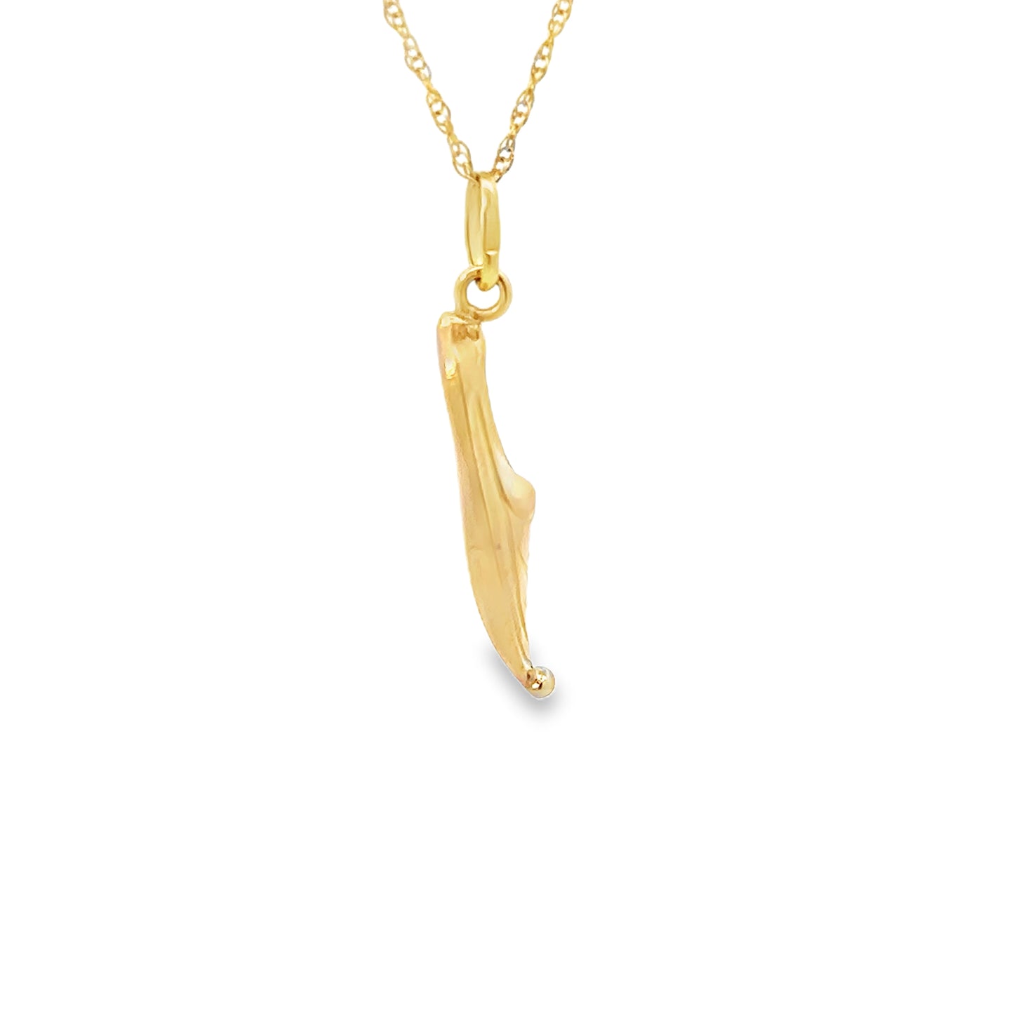 14kt yellow solid gold vintage slipper shoe charm