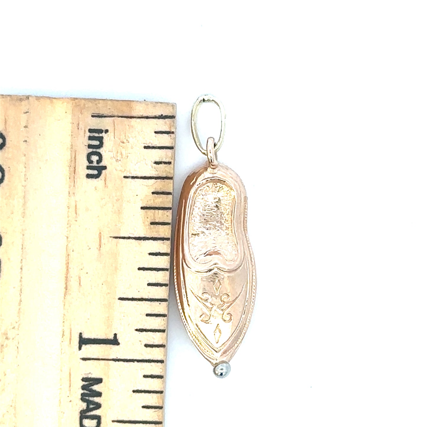 14kt yellow solid gold vintage slipper shoe charm