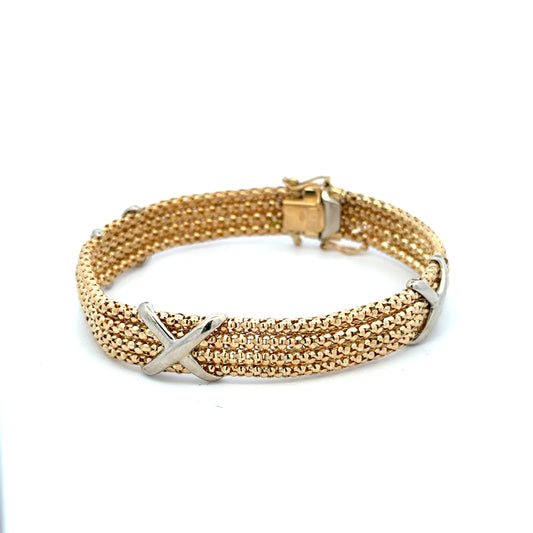 18kt yellow solid gold bracelet vintage