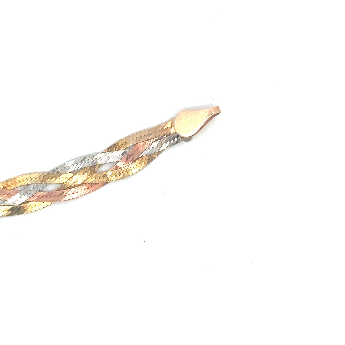 14ky solid gold braided bracelet  Tri Color gold