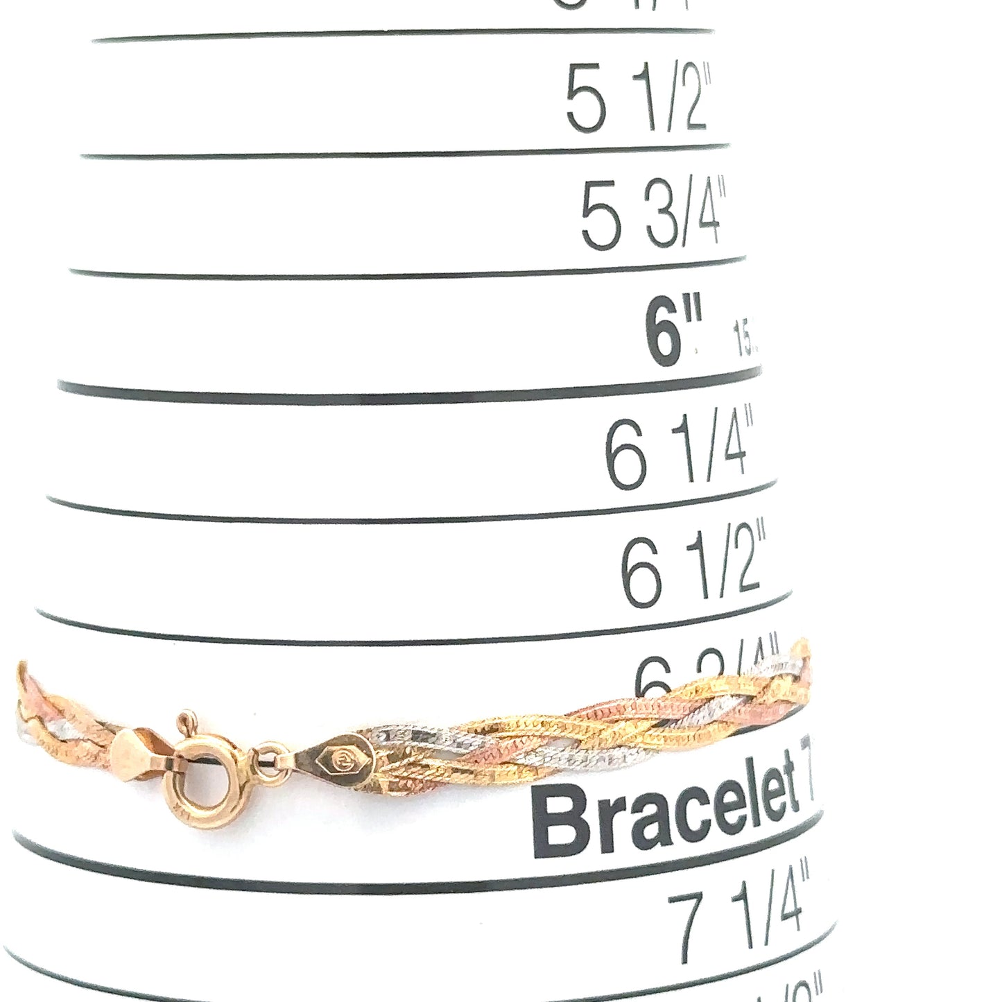 14ky solid gold braided bracelet  Tri Color gold