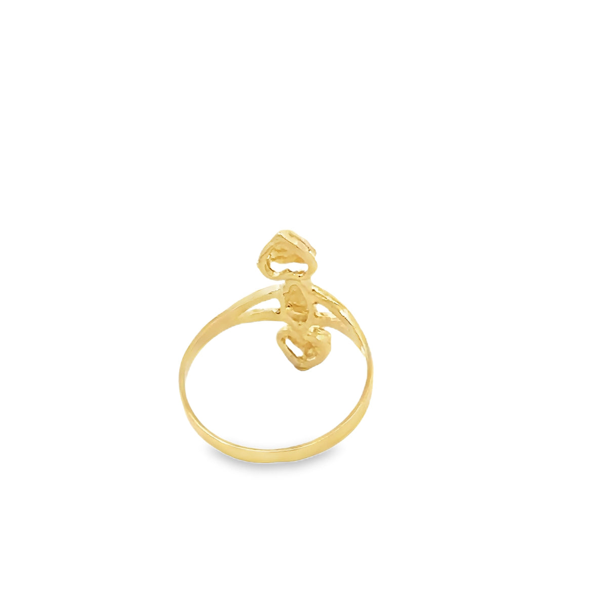 14kt solid gold double heart ring