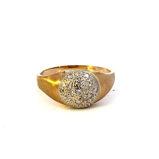 14kt yellow gold diamond vintage ring