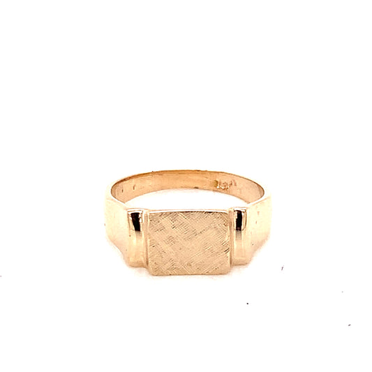 14KT Yellow  Solid Gold Square Baby Signet Ring