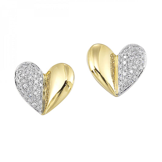 Gold Diamond Heart Earrings