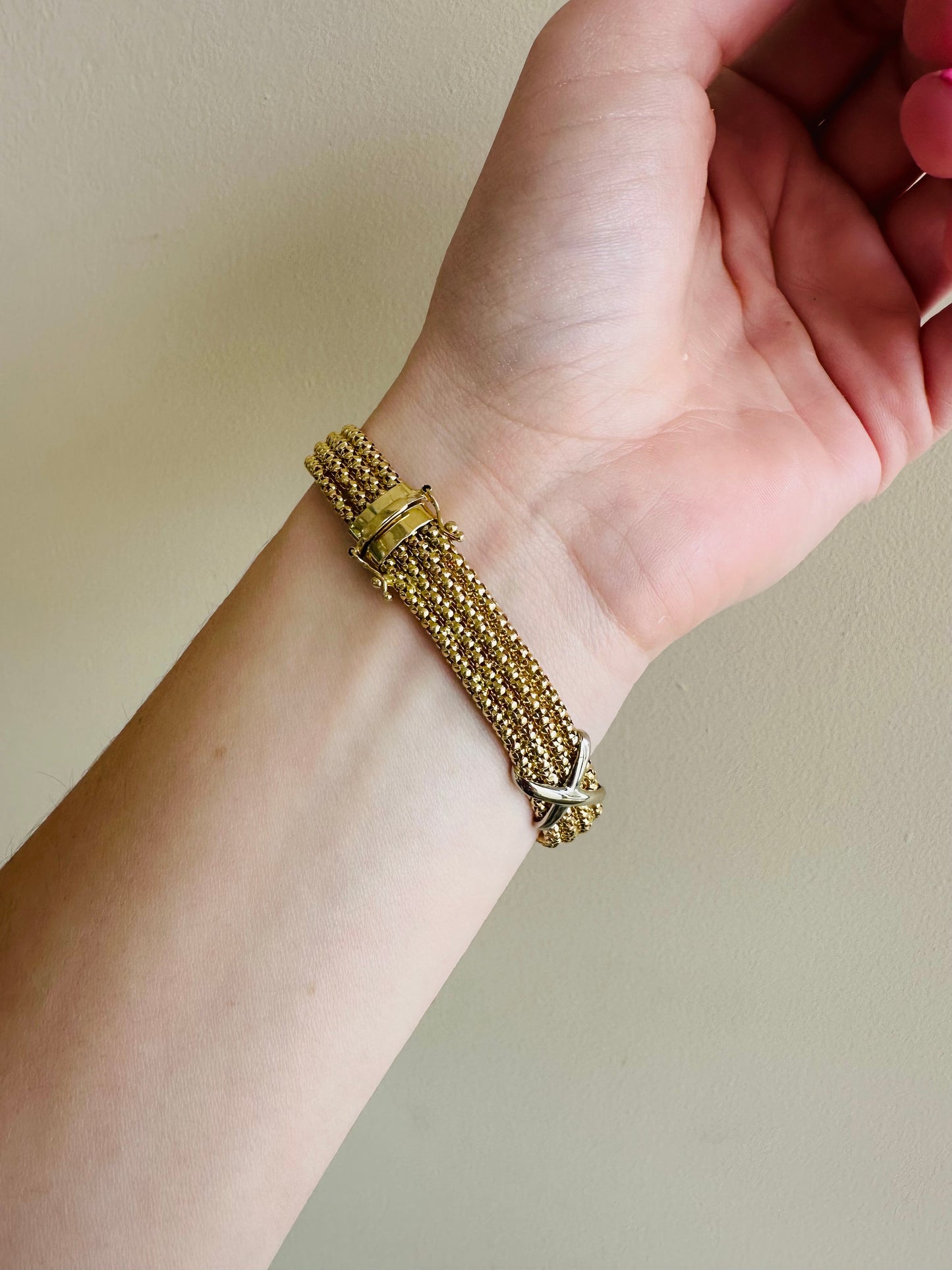 18kt yellow solid gold bracelet vintage