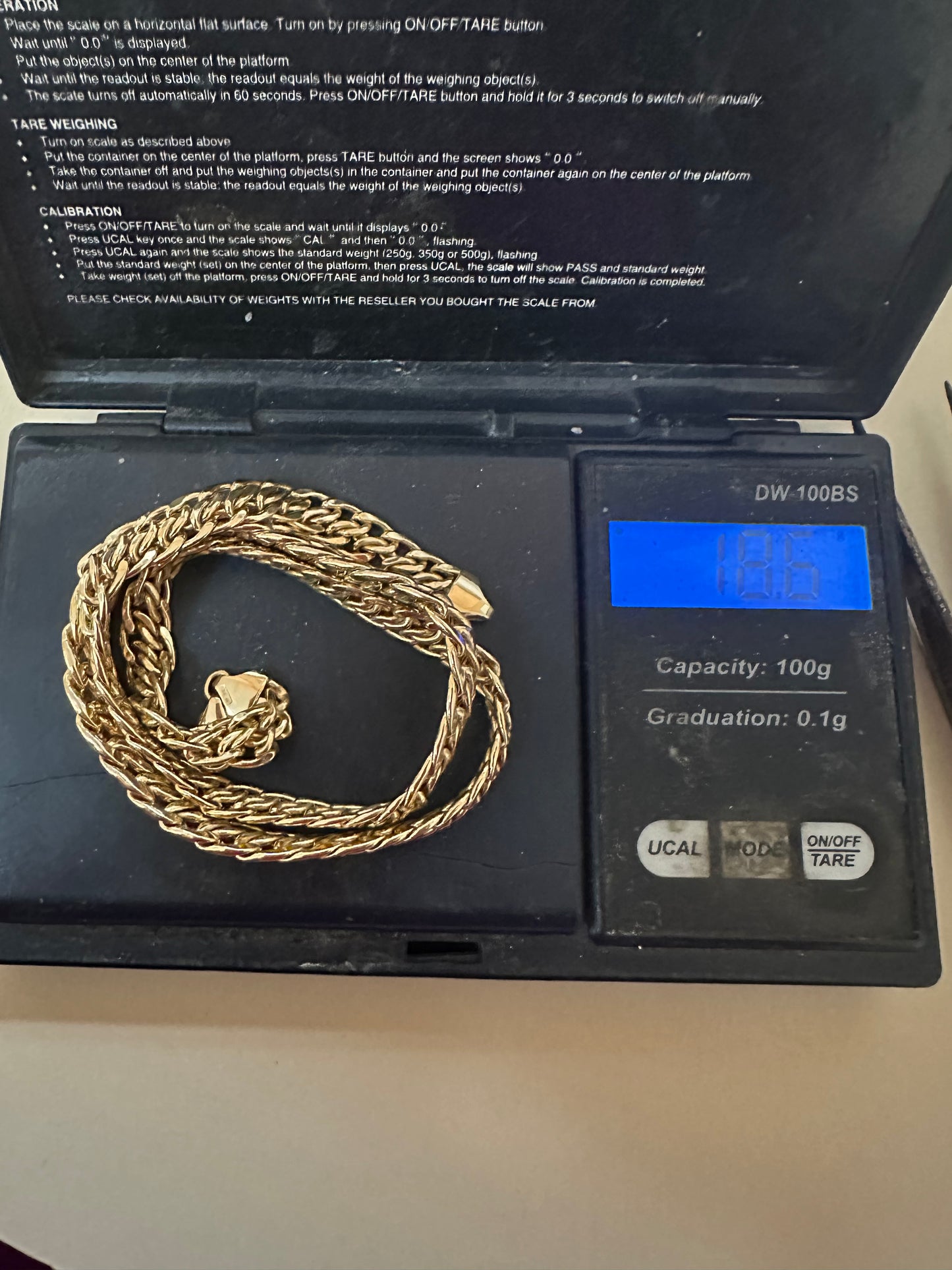 18kt solid yellow gold link chain vintage