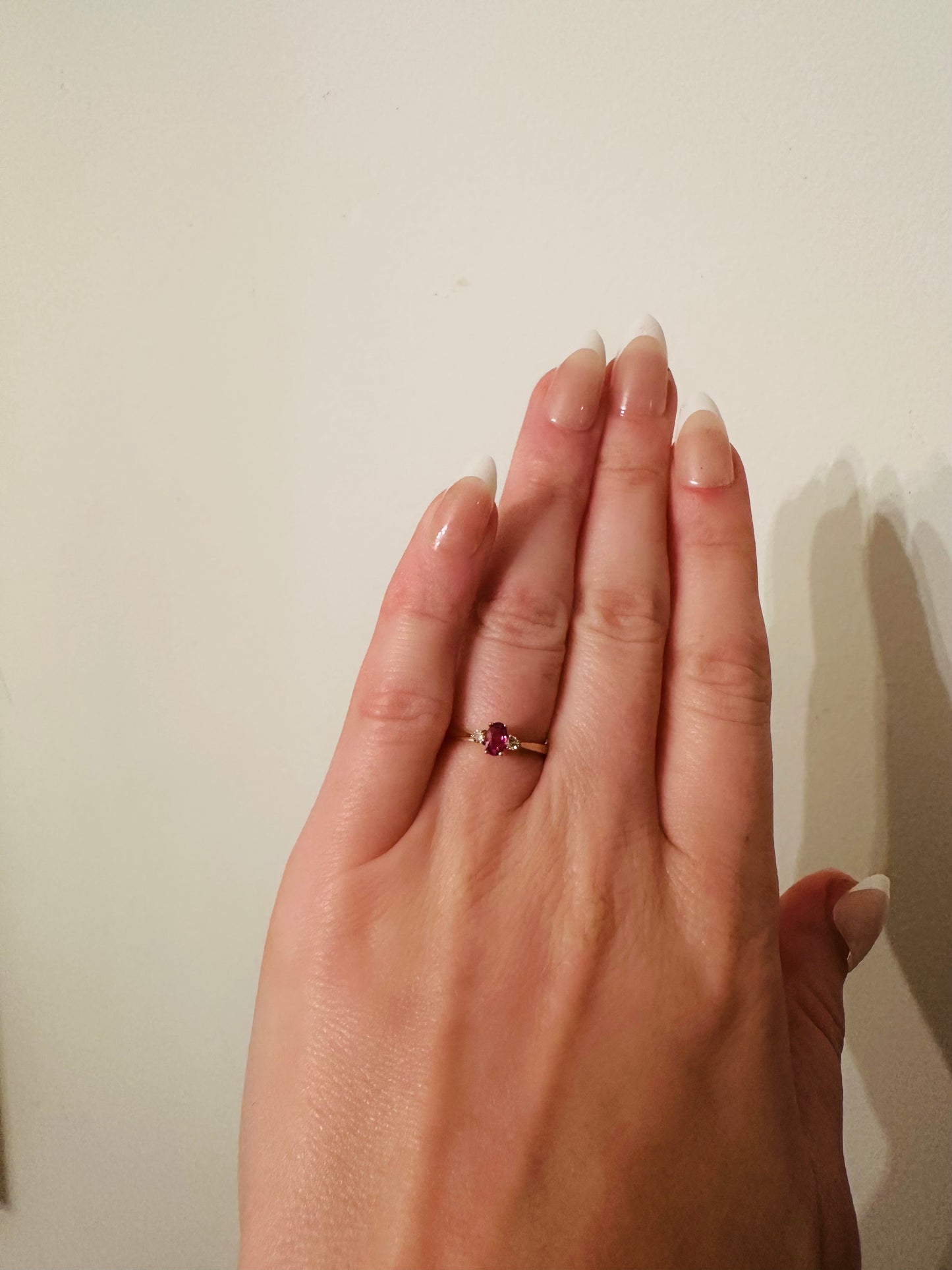 14kt yellow solid  gold ruby and diamond vintage ring