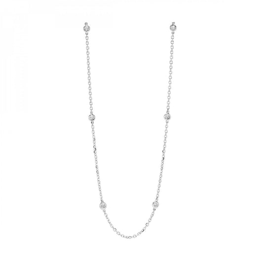 14Kt White Gold Diamond Chain Necklace