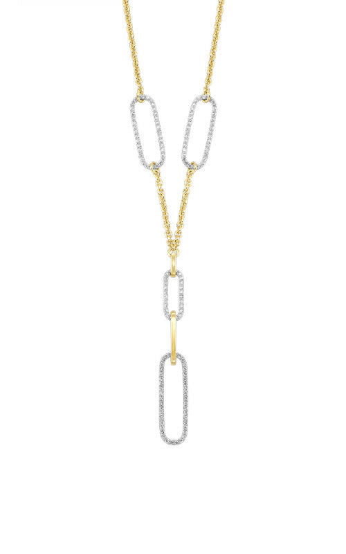 14k Yellow and White Gold 1ctw Paperclip Necklace