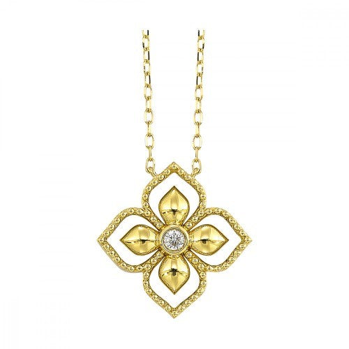 14K Yellow gold Diamond Pendant