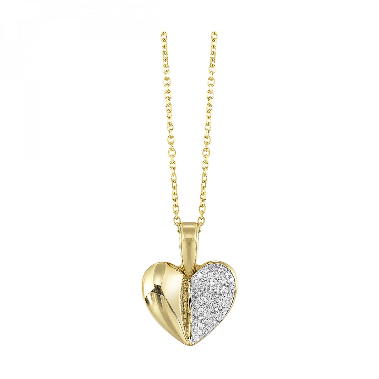 Yellow Gold Diamond Heart Necklace