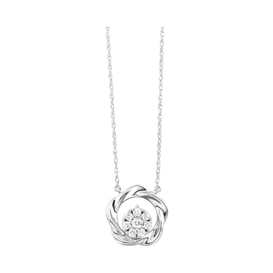 Silver Diamond Circle Pendant