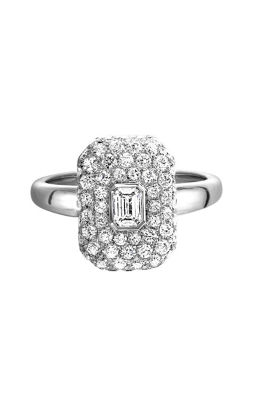 14k White Gold 1ctw Emerald Round Cut Diamond Ring