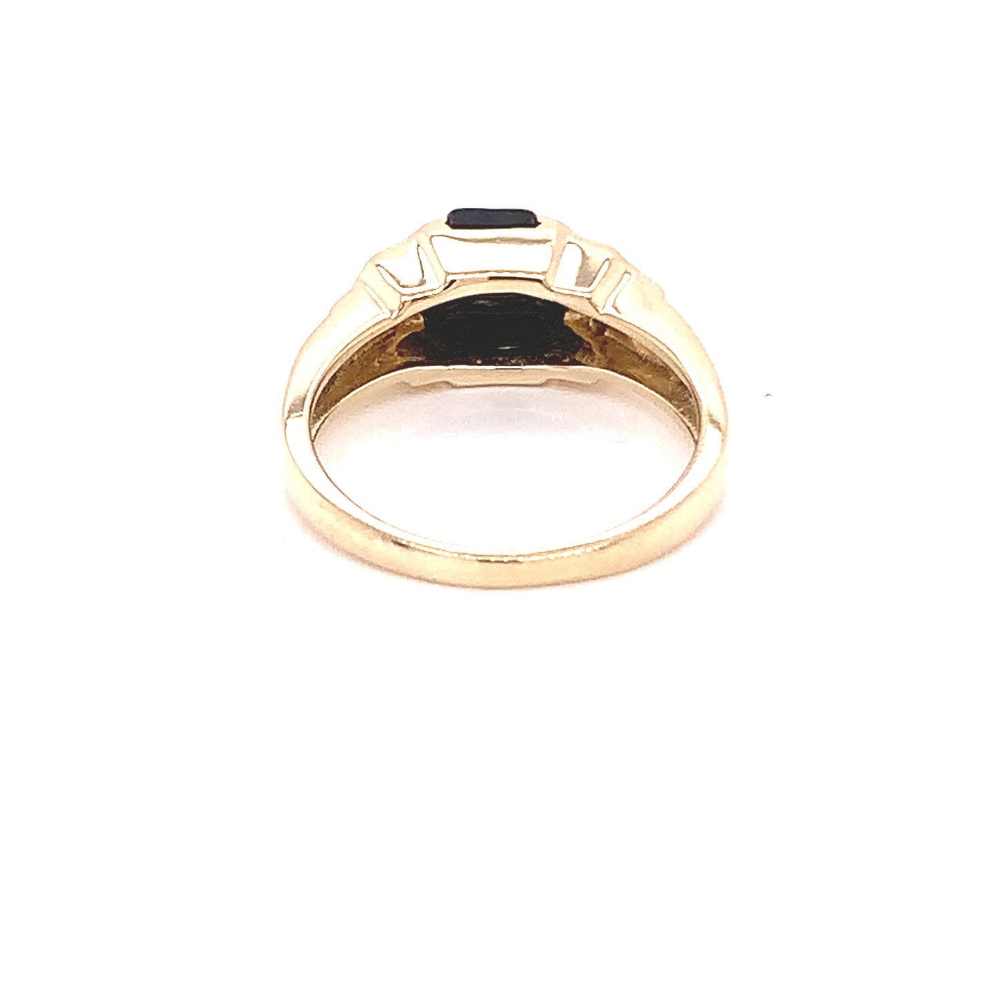 10KT Yellow Gold Ring Onyx/Diamond