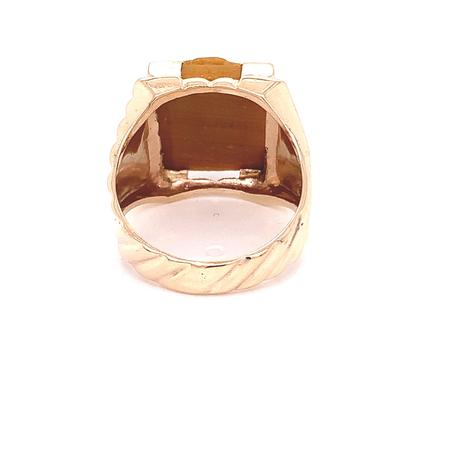 10KT Yellow Gold Ring Carved Tiger Eye