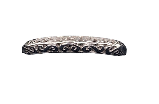 14KT White Gold Band Scroll Top