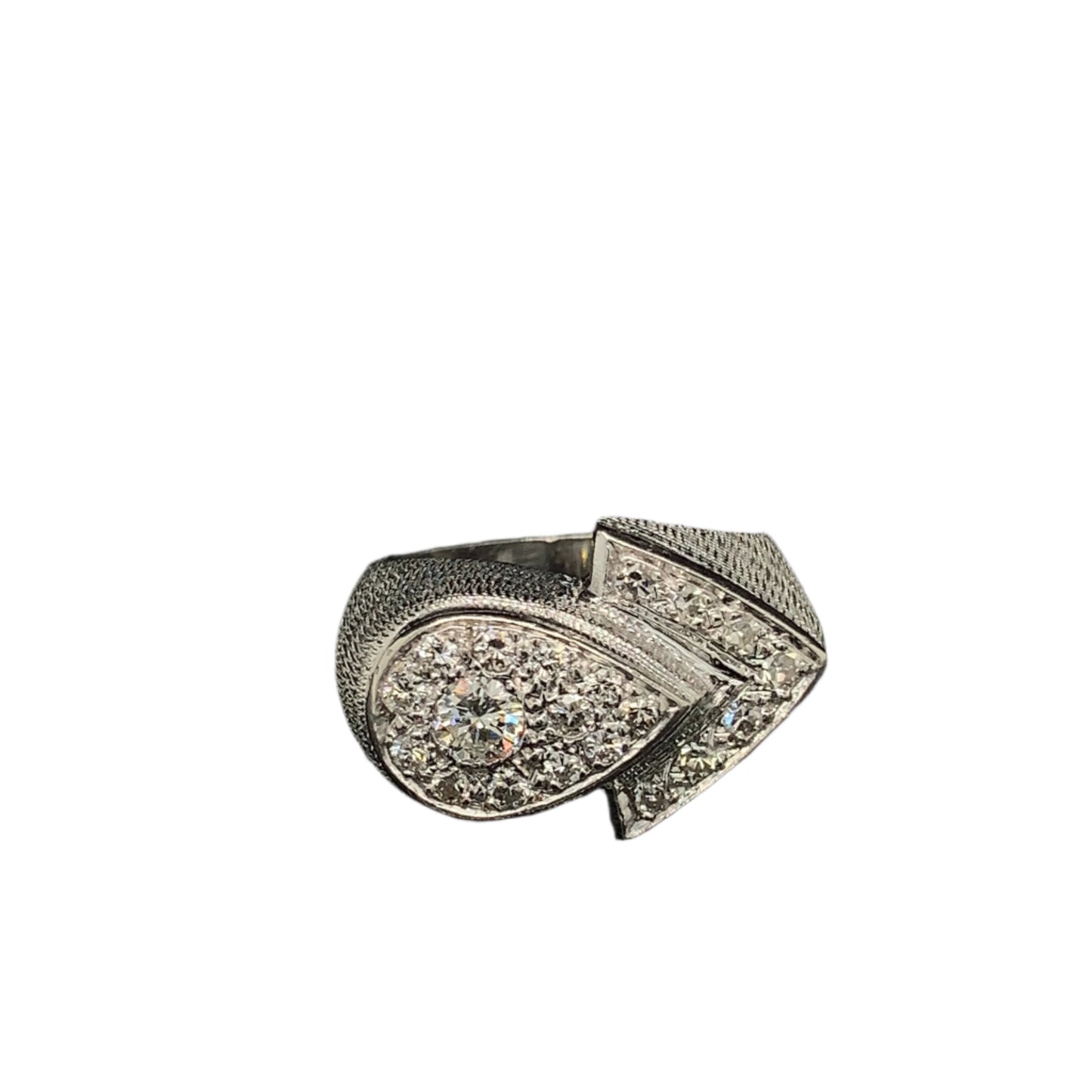 14kt White Gold Pave Set Ring