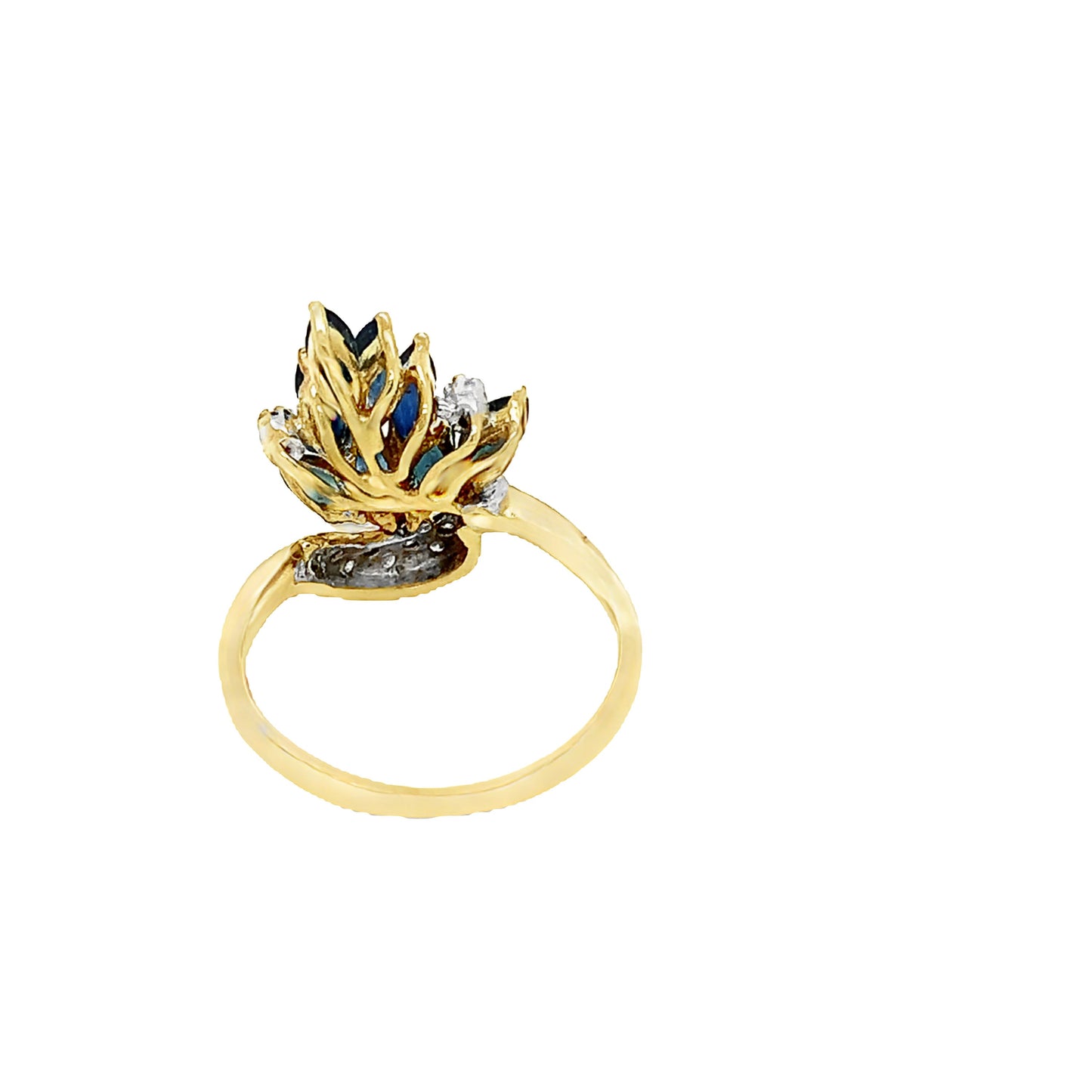 14kt yellow gold Sapphire &  diamond vintage ring