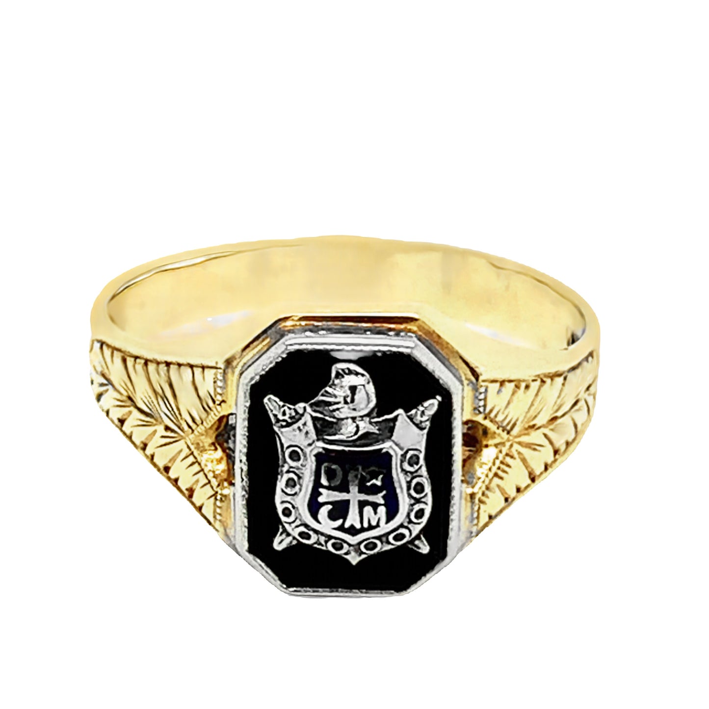 10KT Yellow Gold Ring Crest DCM