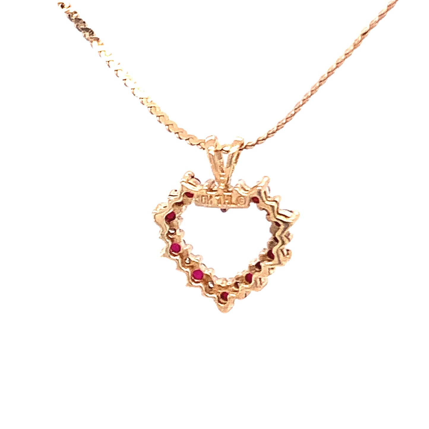 10KT Yellow Gold Heart with Rubies and Diamonds