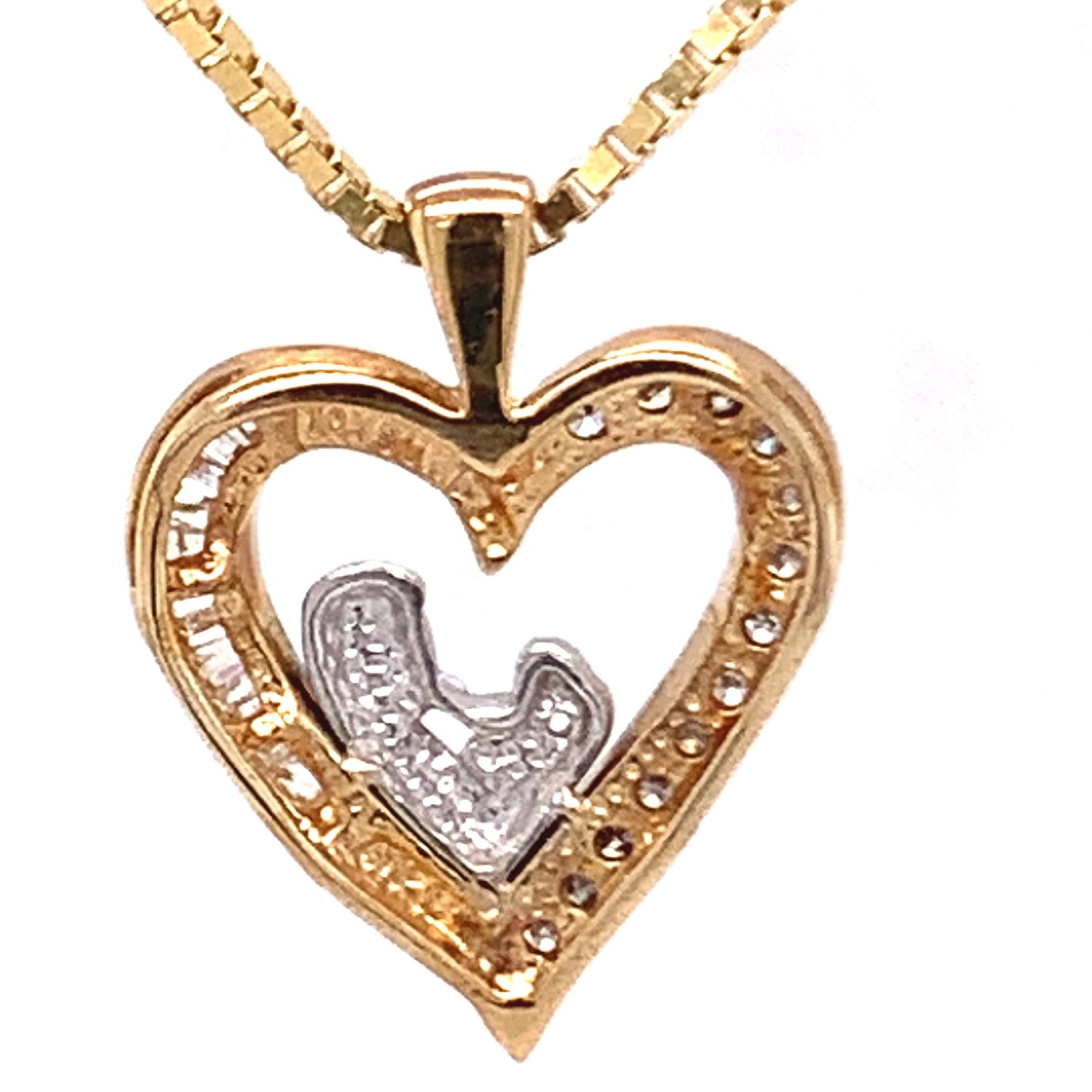 10kt Two Tone Mother and Child Charm with Diamonds