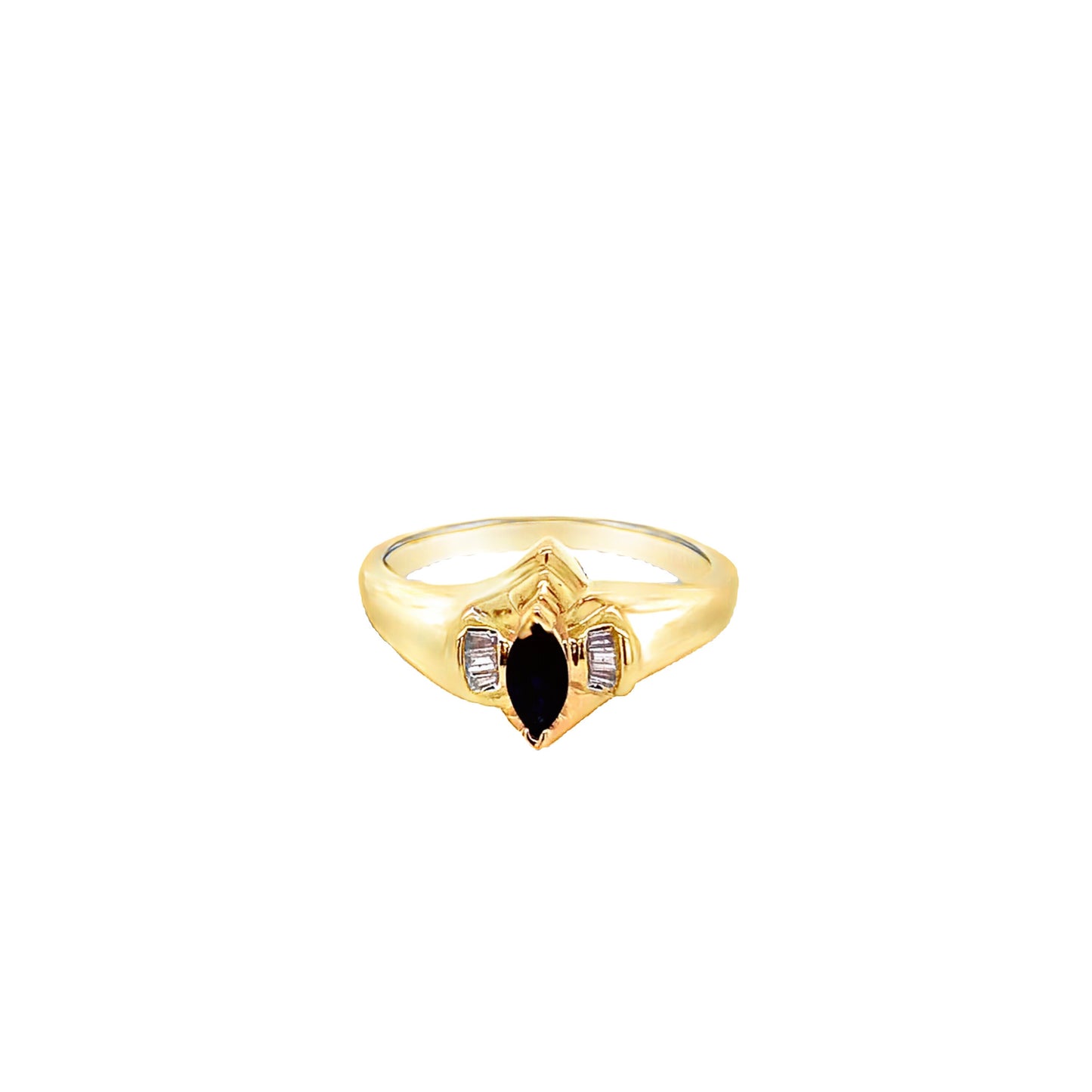 14KT Yellow Gold Ring 1/3 Sapp 10CTW bag Diamond