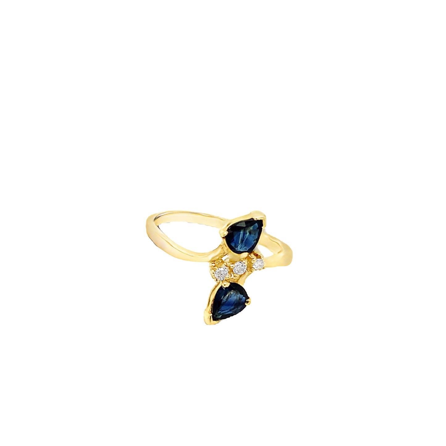 14kt yellow gold sapphire and  diamond ring