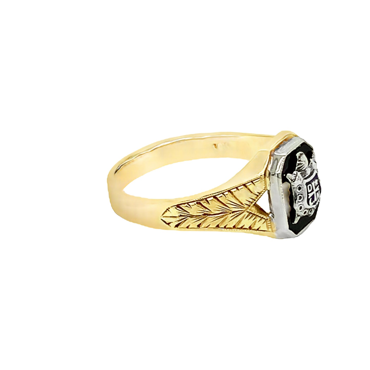 10KT Yellow Gold Ring Crest DCM