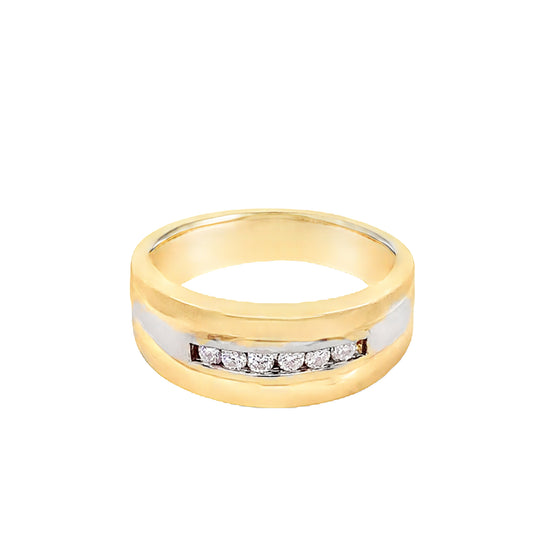 14kt Yellow Gold Band with Diamonds