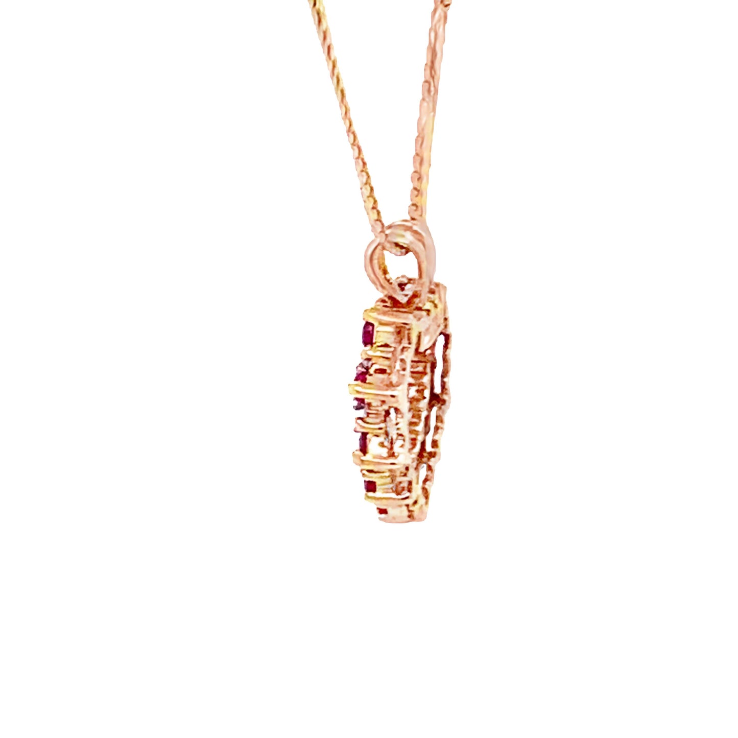 10KT Yellow Gold Heart with Rubies and Diamonds