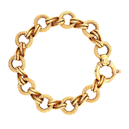 18kt Vintage Yellow Gold Link Unoaerre Bracelet