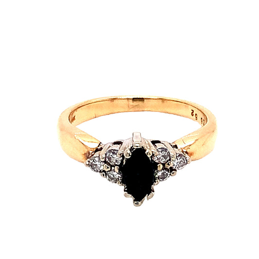 14KT Yellow Gold Genuine Sapphire with Diamonds