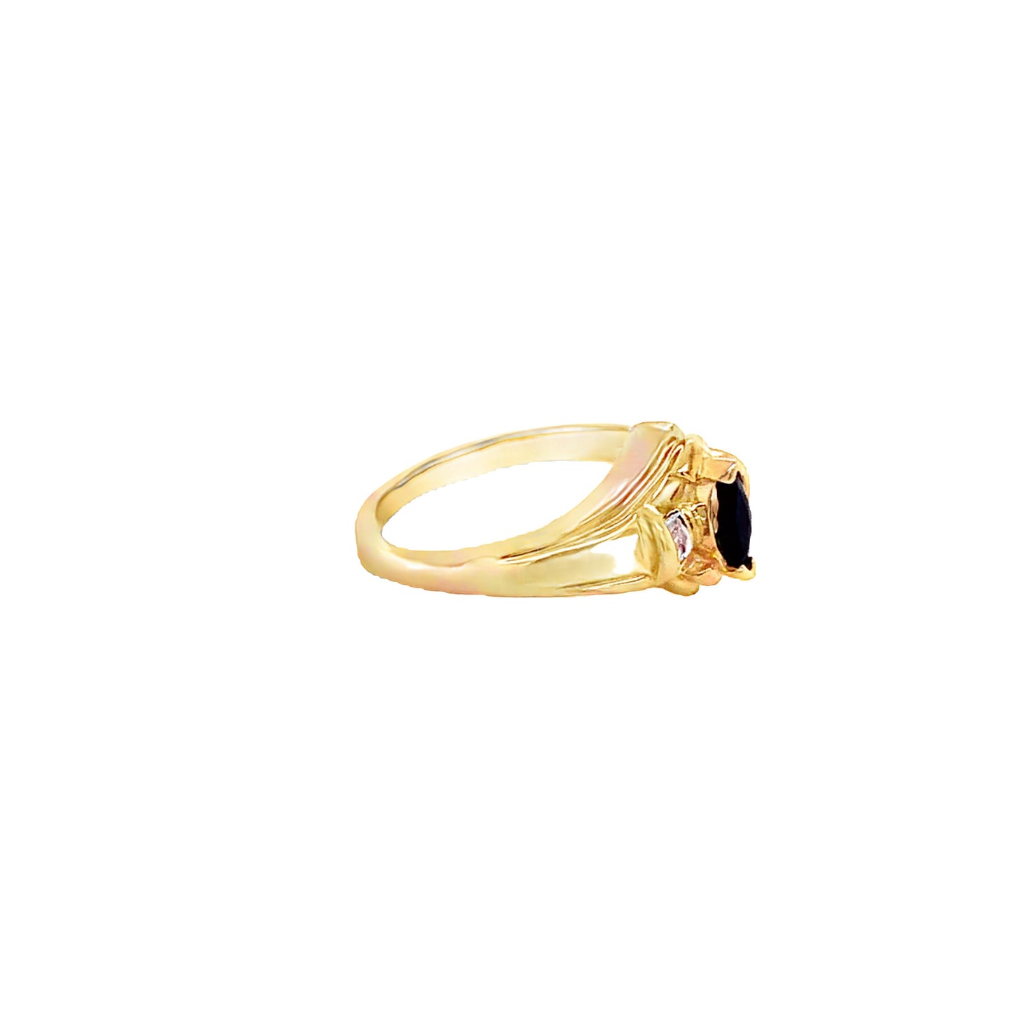 14KT Yellow Gold Ring 1/3 Sapp 10CTW bag Diamond