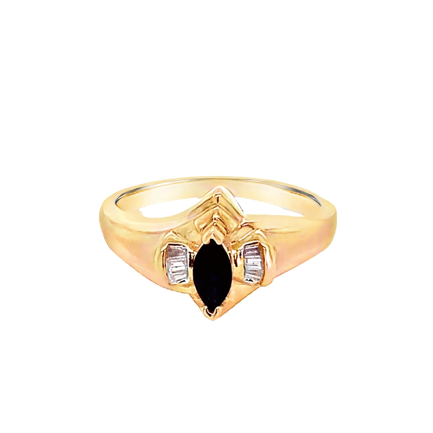 14KT Yellow Gold Ring 1/3 Sapp 10CTW bag Diamond