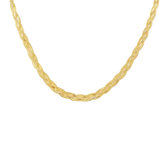 14KT Yellow Gold 16" Braided Chain