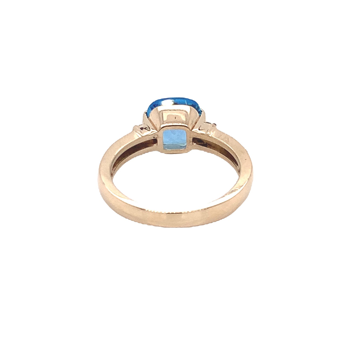 14KT Blue Topaz Ring with diamonds