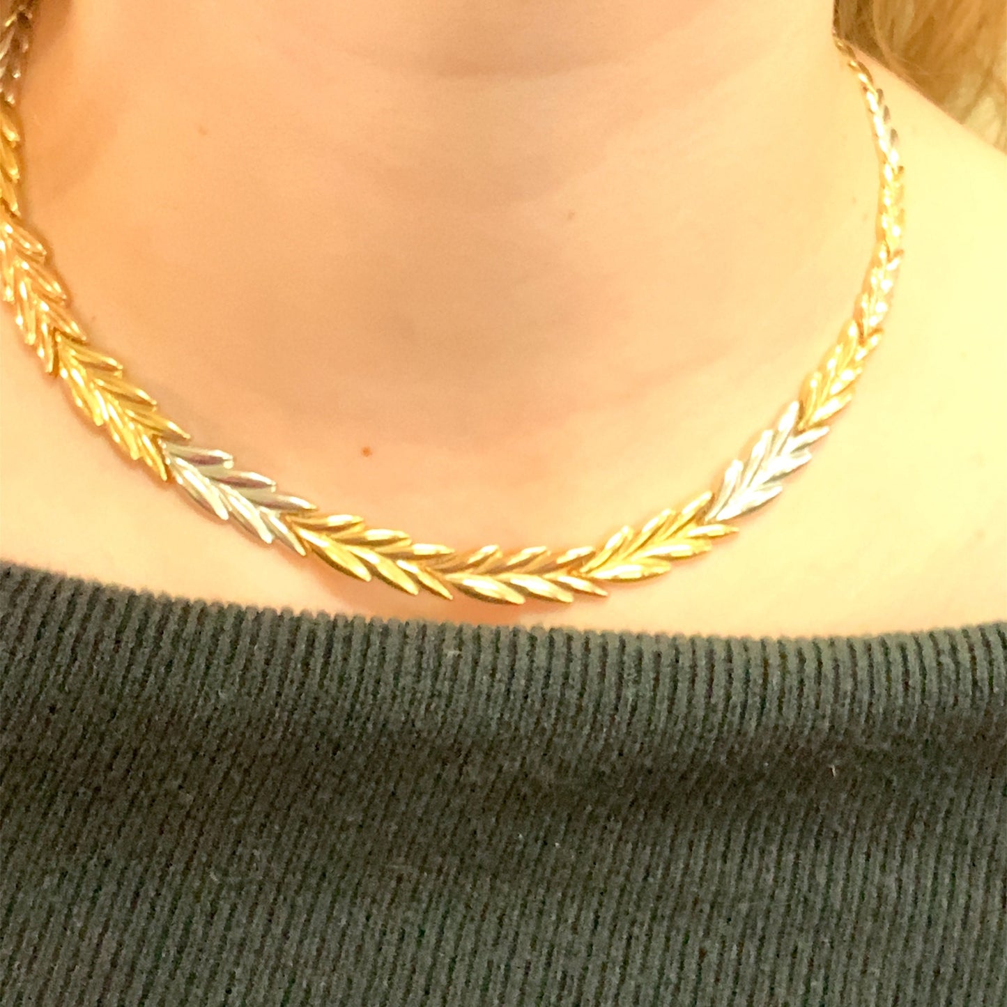 14kt  tri color necklace