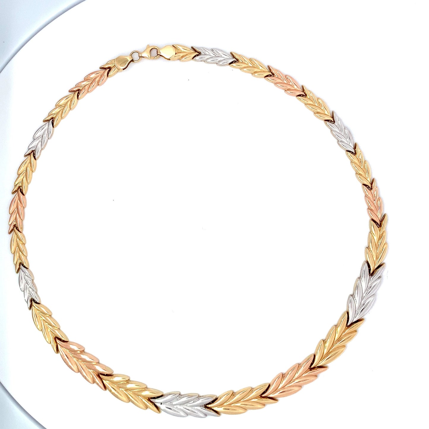 14kt  tri color necklace